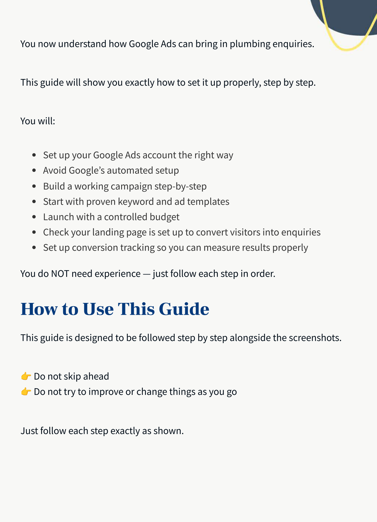 step by step walkthrough example